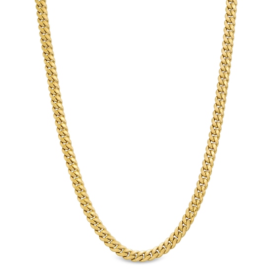 4.5mm Miami Cuban Curb Chain Necklace in Hollow 10K Gold - 20"