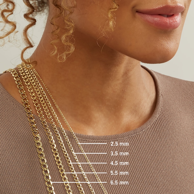 Main Image 4 of 4.5mm Miami Cuban Curb Chain Necklace in Hollow 10K Gold - 20"