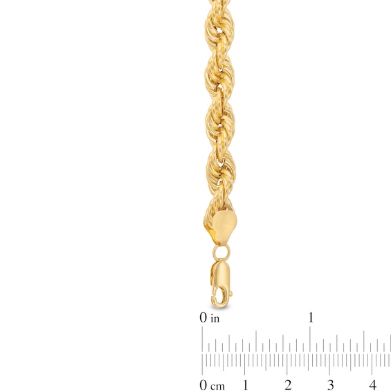 7.7mm Round Rope Chain Necklace in Hollow 10K Gold - 20"