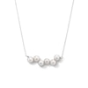 Thumbnail Image 1 of 6.0-6.5mm Button Freshwater Cultured Pearl Six Stone Bar Necklace in Sterling Silver