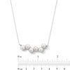 Thumbnail Image 4 of 6.0-6.5mm Button Freshwater Cultured Pearl Six Stone Bar Necklace in Sterling Silver