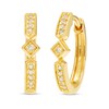 Thumbnail Image 1 of 1/10 CT. T.W. Diamond Art Deco Vintage-Style Hoop Earrings in Sterling Silver with 18K Gold Plate