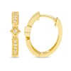 Thumbnail Image 2 of 1/10 CT. T.W. Diamond Art Deco Vintage-Style Hoop Earrings in Sterling Silver with 18K Gold Plate