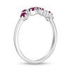 Thumbnail Image 2 of Lab-Created Ruby Seven Stone Zig-Zag Ring in Sterling Silver
