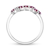 Thumbnail Image 3 of Lab-Created Ruby Seven Stone Zig-Zag Ring in Sterling Silver