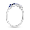 Thumbnail Image 2 of Blue Lab-Created Sapphire Seven Stone Zig-Zag Ring in Sterling Silver