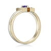 Thumbnail Image 2 of 4.0mm Heart-Shaped Amethyst "LOVE" Ring in Sterling Silver with 14K Gold Plate