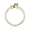 Thumbnail Image 4 of 4.0mm Heart-Shaped Amethyst "LOVE" Ring in Sterling Silver with 14K Gold Plate