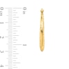 Thumbnail Image 2 of 28.6mm Graduated Textured Hoop Earrings in Hollow 10K Gold