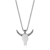 Thumbnail Image 3 of Black Spinel Oxidized Bull Skull Pendant in Sterling Silver - 24”