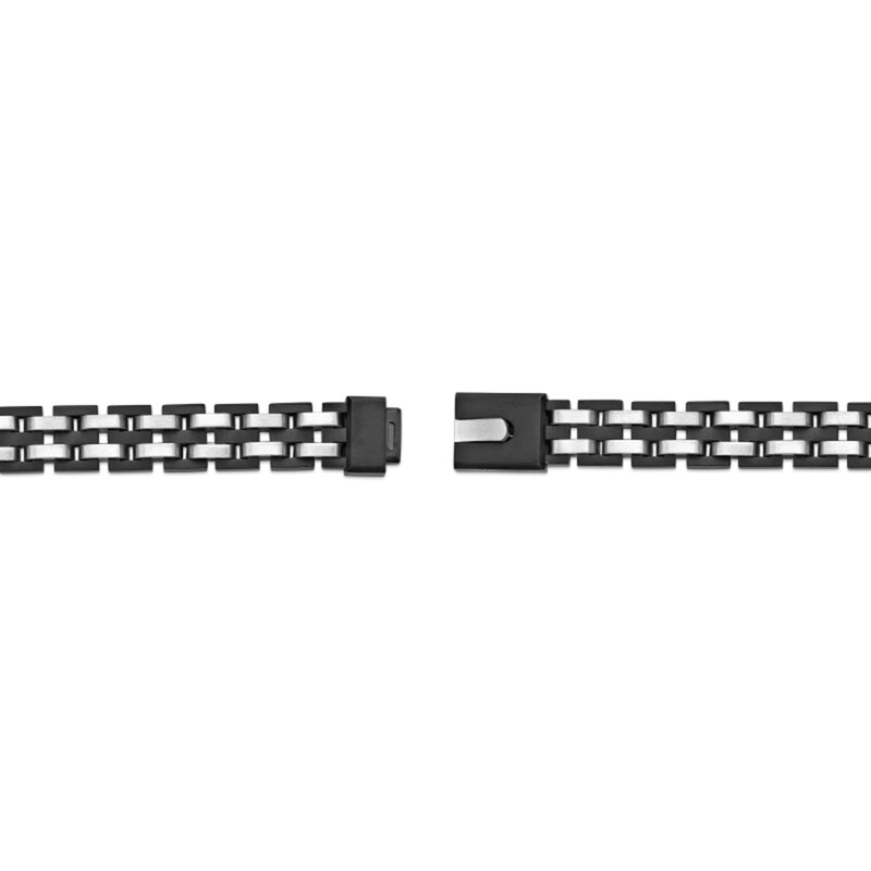 Main Image 3 of 11.5mm Link Chain Bracelet in Solid Stainless Steel and Black Ion Plate - 8.5"