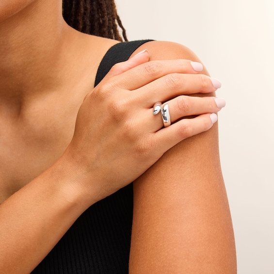 Puff Bypass Ring in Hollow Sterling Silver