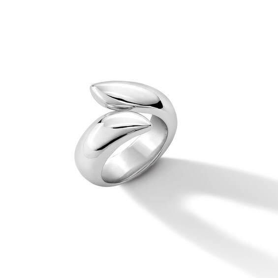 Puff Bypass Ring in Hollow Sterling Silver