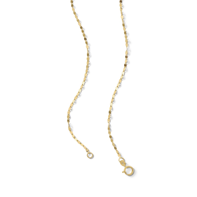 Main Image 3 of Oval Large and Small Mirror Chain Necklace in Solid 14K Gold - 18"