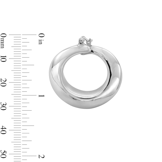 33.0mm Tapered Twist Hoop Earrings in Hollow Sterling Silver