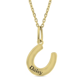 Engravable Tilted Horseshoe Pendant (1 Line)