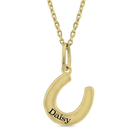 Engravable Tilted Horseshoe Pendant (1 Line)