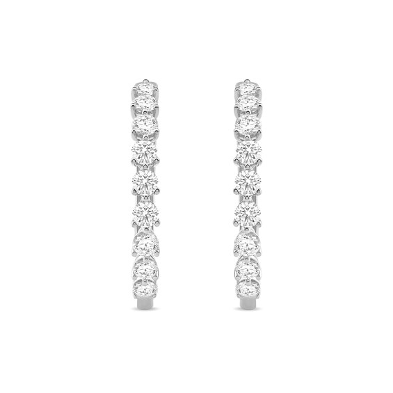 2 CT. T.w. Certified Lab-Grown Diamond Hoop Earrings in 10K White Gold (I/I1)