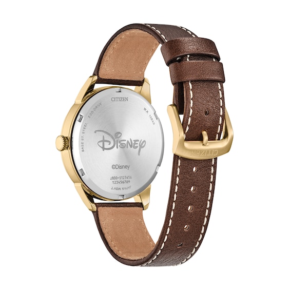 Citizen Eco-DriveÂ® Disney Donald Duck and Crew 90th Anniversary Leather Strap Watch and Pin Box Set (Model: Aw0093-04W)