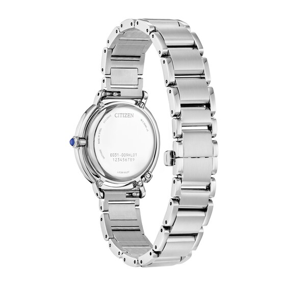 Ladiesâ Citizen Eco-DriveÂ® L Arcly Diamond Accent Watch with Deep Red Dial (Model: Em1091-67X)