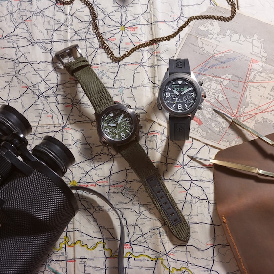 Menâs Citizen Eco-DriveÂ® Promaster Land Grey IP Strap Watch with Green Dial (Model: Jv1005-02W)