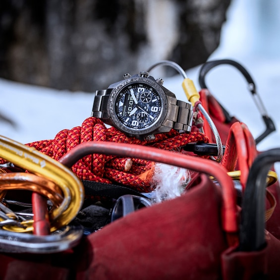 Limited Edition Menâs Citizen Eco-DriveÂ® Promaster Land Grey IP Chronograph Watch with Black Dial (Model: Jv1008-63E)