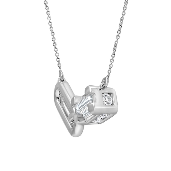 1/2 CT. T.w. Emerald-Shaped Certified Lab-Grown Multi-Diamond Link Necklace in 10K White Gold (F/Si2) - 17.5"