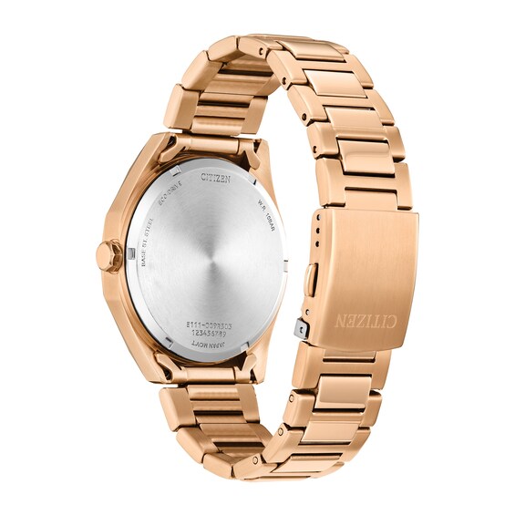 Menâs Citizen Eco-DriveÂ® Weekender Sport Rose-Tone IP Watch with Textured Green Dial (Model: Bm7633-81X)