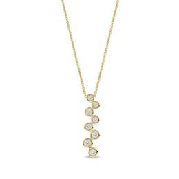 1/5 CT. T.W. Certified Lab-Grown Diamond Bezel-Set Zig-Zag Drop Pendant in 10K Gold (F/SI2)