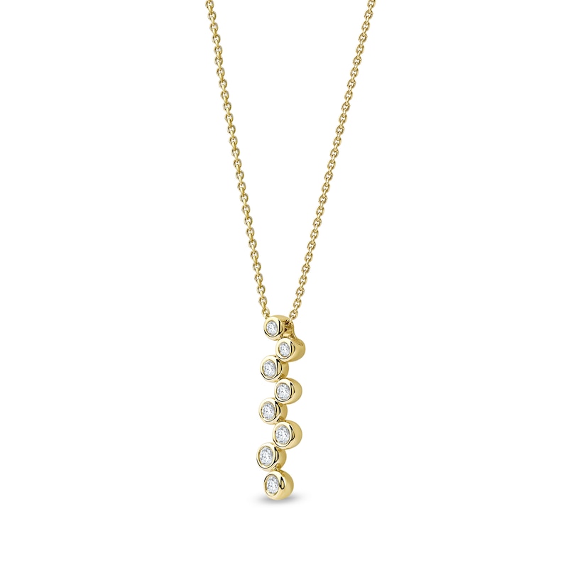 Main Image 2 of 1/5 CT. T.W. Certified Lab-Grown Diamond Bezel-Set Zig-Zag Drop Pendant in 10K Gold (F/SI2)