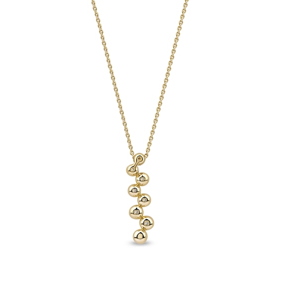 1/5 CT. T.w. Lab-Grown Diamond Bezel-Set Zig-Zag Drop Pendant in 10K Gold (F/Si2)