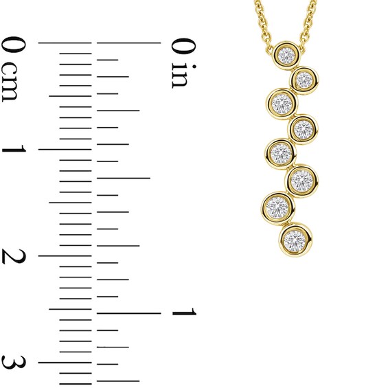 1/5 CT. T.w. Lab-Grown Diamond Bezel-Set Zig-Zag Drop Pendant in 10K Gold (F/Si2)