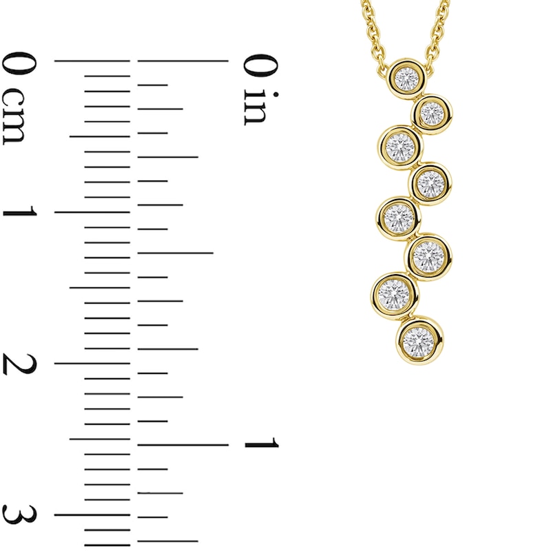 Main Image 4 of 1/5 CT. T.W. Certified Lab-Grown Diamond Bezel-Set Zig-Zag Drop Pendant in 10K Gold (F/SI2)
