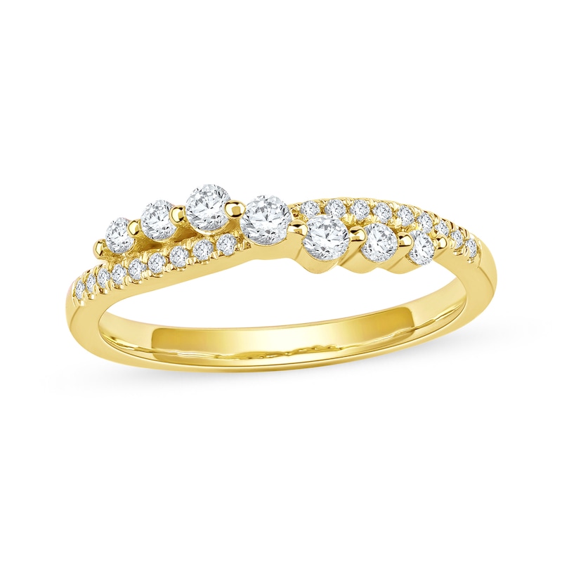 Main Image 1 of 1/3 CT. T.W. Certified Lab-Grown Diamond Crossover Ring in 10K Gold (F/SI2)
