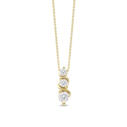 1/3 CT. T.W. Certified Lab-Grown Diamond Graduated Trio Swirl Pendant in 10K Gold (F/SI2)