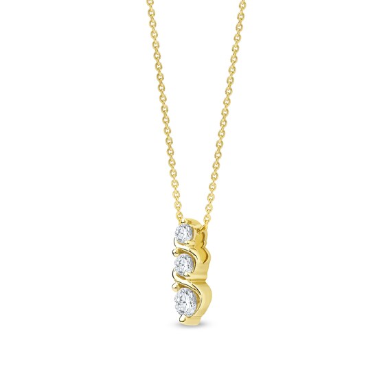 1/3 CT. T.w. Certified Lab-Grown Diamond Graduated Trio Swirl Pendant in 10K Gold (F/Si2)