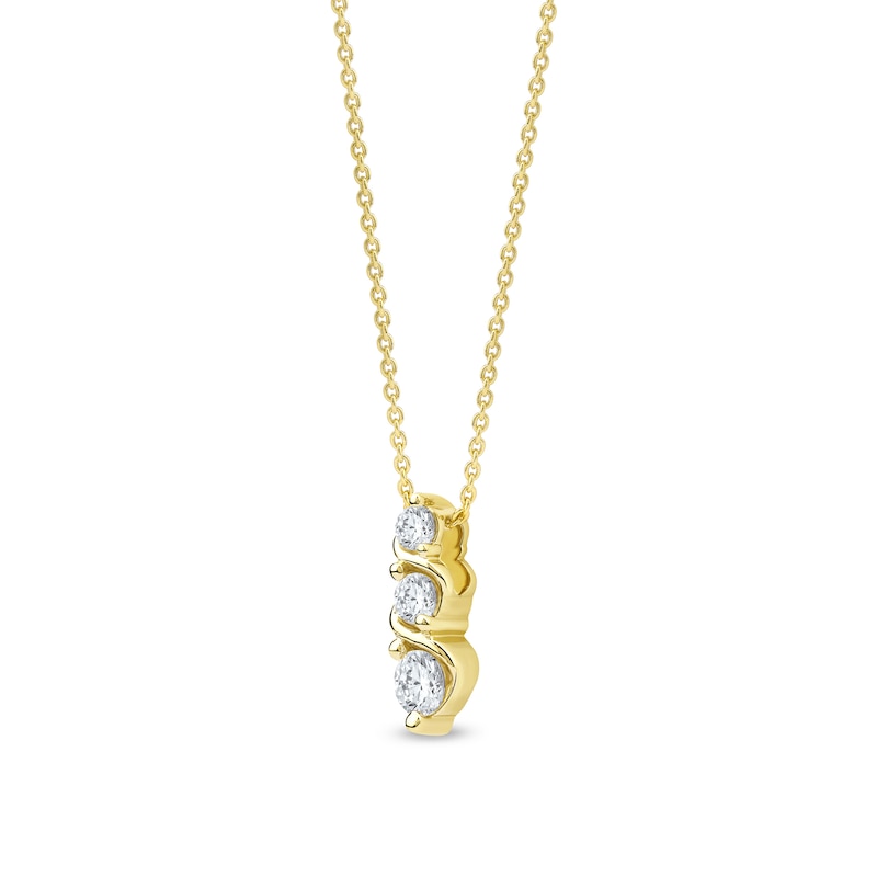 Main Image 2 of 1/3 CT. T.W. Certified Lab-Grown Diamond Graduated Trio Swirl Pendant in 10K Gold (F/SI2)