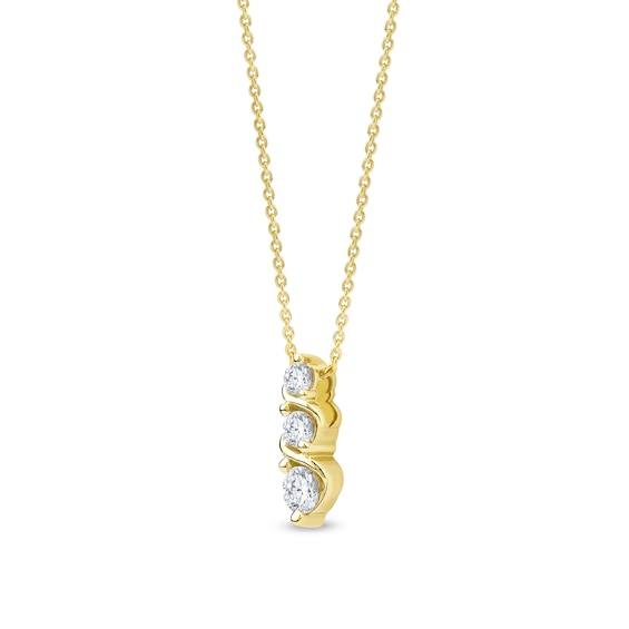 1/3 CT. T.w. Certified Lab-Grown Diamond Graduated Trio Swirl Pendant in 10K Gold (F/Si2)