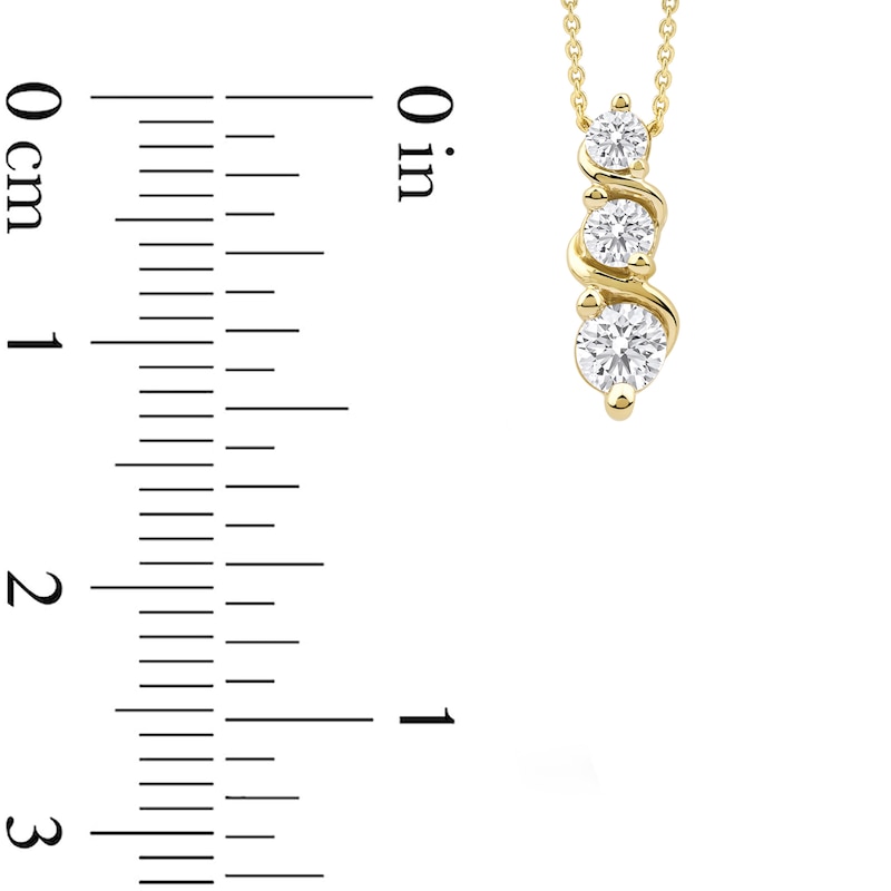 Main Image 5 of 1/3 CT. T.W. Certified Lab-Grown Diamond Graduated Trio Swirl Pendant in 10K Gold (F/SI2)