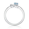 Thumbnail Image 4 of 4.0mm Heart-Shaped Swiss Blue Topaz "LOVE" Ring in Sterling Silver