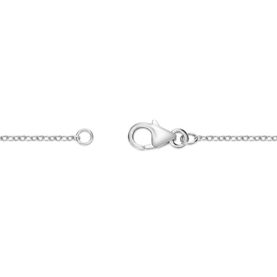 Sky and London Blue Topaz with White Lab-Created Sapphire Sideways Infinity Necklace in Sterling Silver