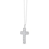 Thumbnail Image 2 of 4.0mm Princess-Cut and Round White Lab-Created Sapphire Frame Cross Pendant in Sterling Silver