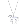 Thumbnail Image 1 of Mother-of-Pearl Horse Pendant in Sterling Silver