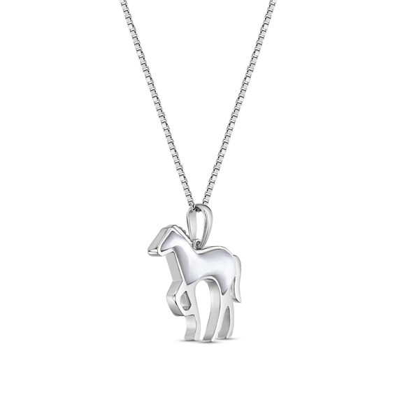 Mother-of-Pearl Horse Pendant in Sterling Silver