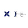 Thumbnail Image 2 of Marquise-Cut Blue Lab-Created Sapphire Stud Earrings in Sterling Silver
