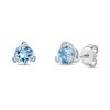 Thumbnail Image 1 of 5.0mm Swiss Blue Topaz and White Lab-Created Sapphire Stud Earrings in Sterling Silver