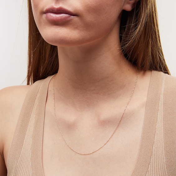 1.0mm Diamond-Cut Cable Chain Necklace in Solid 10K Gold - 20"