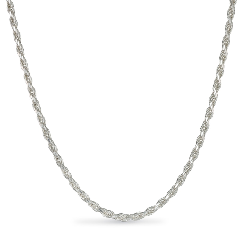 Main Image 1 of 3.5mm Diamond-Cut Rope Chain Necklace in Solid Sterling Silver - 22"