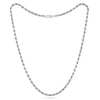 Thumbnail Image 2 of 3.5mm Diamond-Cut Rope Chain Necklace in Solid Sterling Silver - 22"