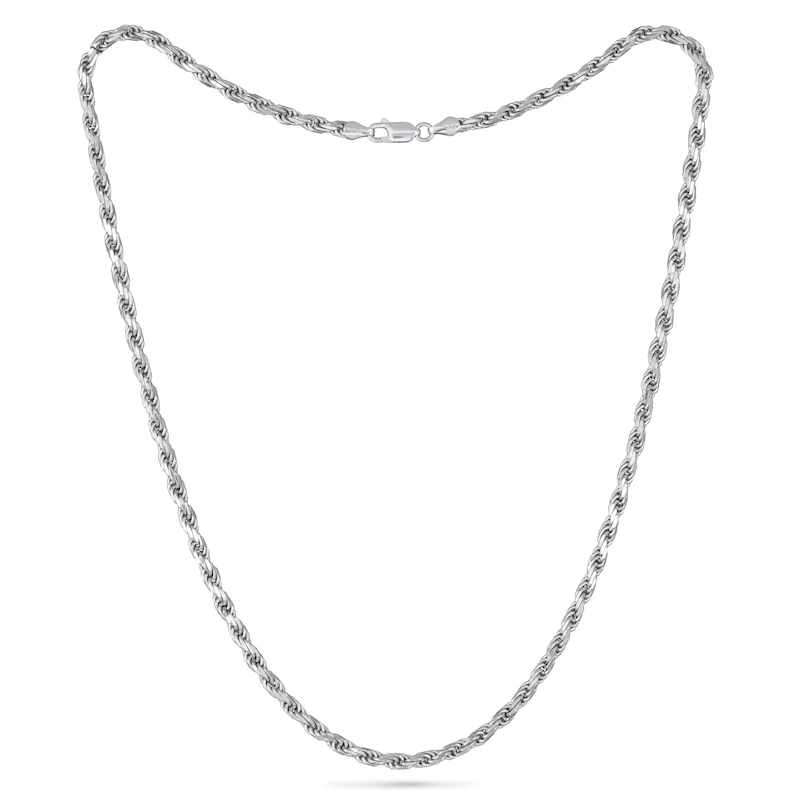 Main Image 2 of 3.5mm Diamond-Cut Rope Chain Necklace in Solid Sterling Silver - 22"